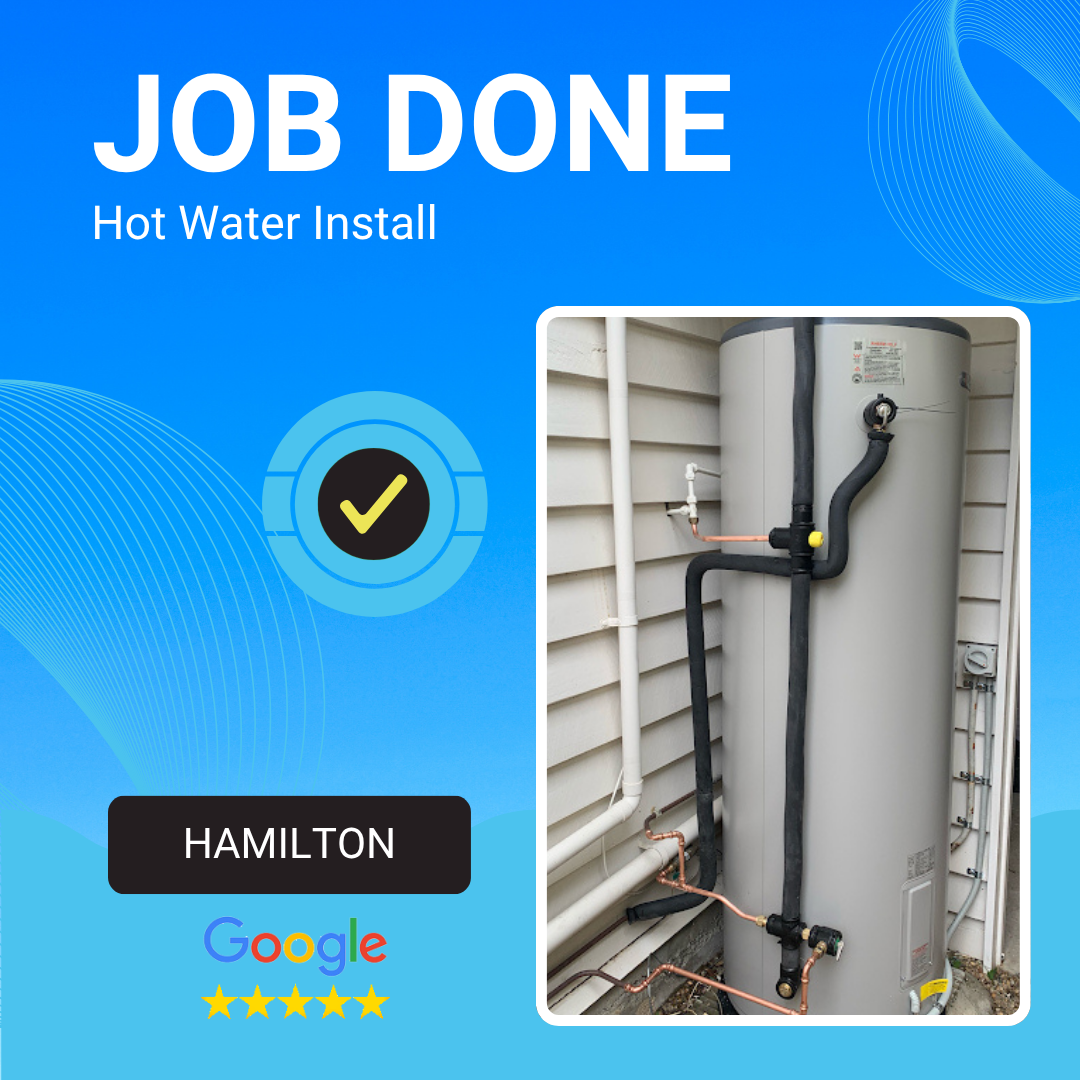 Hot water install in Hamilton